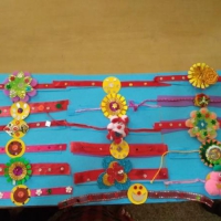 Rakhi making activity by Kindergarten