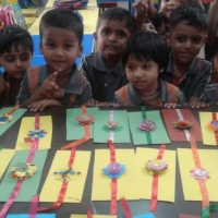 Rakhi making activity by Kindergarten